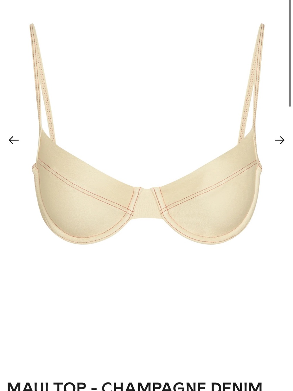 Monday Swimwear Maui Top in Champagne Denim